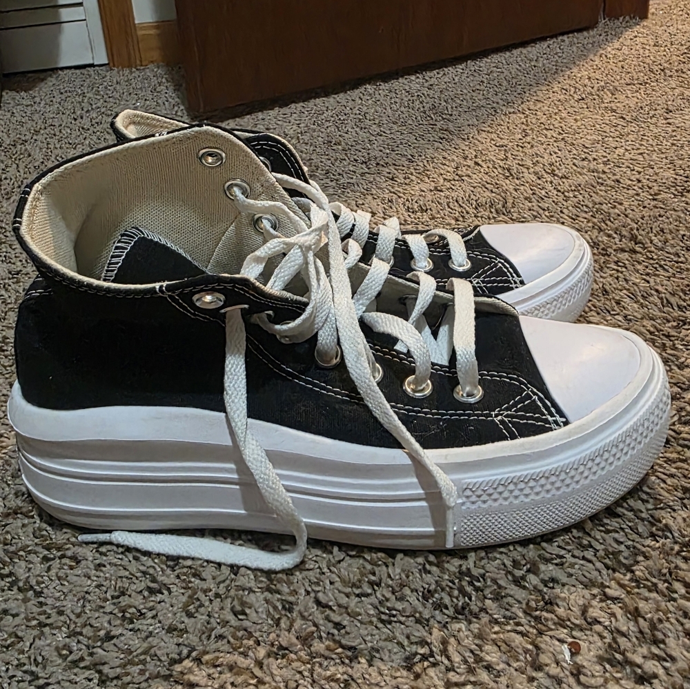 Black and White High-Top Sneakers